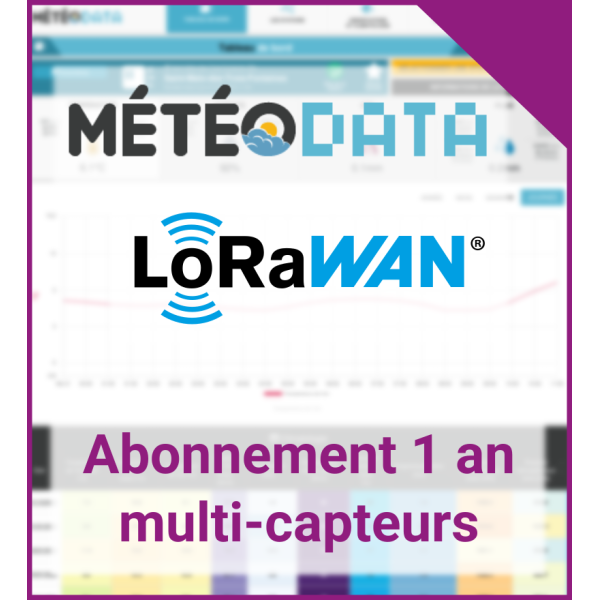 Abonnement LoRa + Météodata multi-capteurs x 1 an