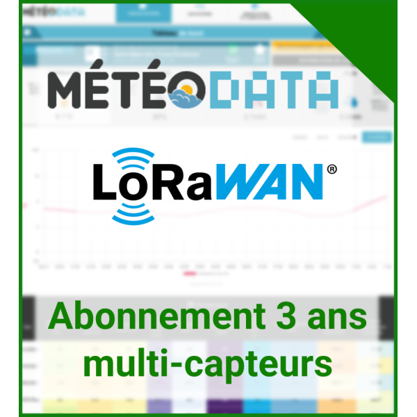 Abonnement LoRa + Météodata multi-capteurs x 3 ans