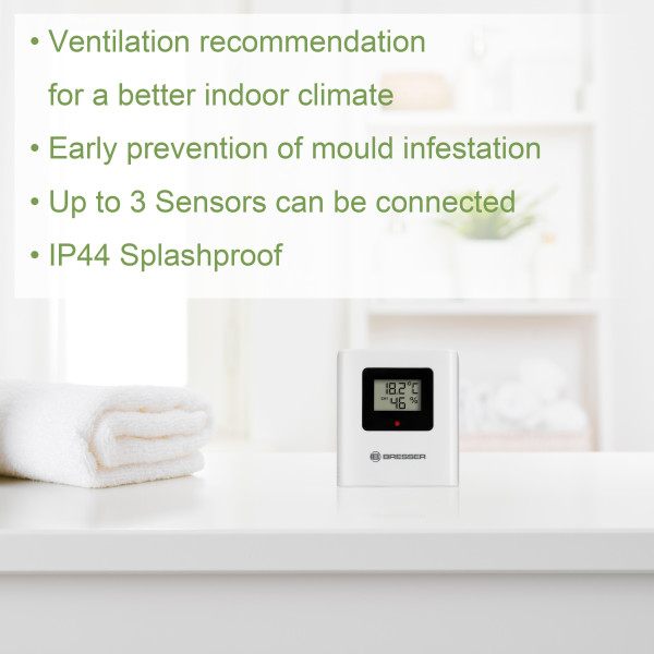 Termohigrómetro VentAir con pantalla táctil y recomendación de ventilación