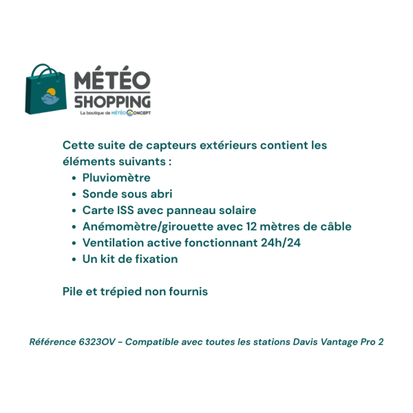 Vantage Pro2™ ISS inalámbrico con escudo antirradiación aspirado por ventilador de 24 horas - Davis Instruments