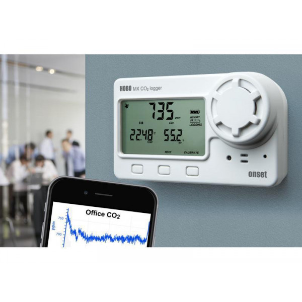 Wireless CO2, temperature and relative humidity logger with display