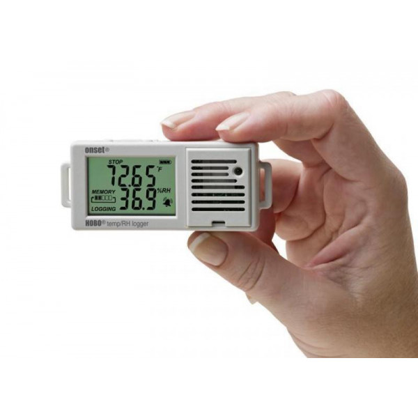 Registrador de temperatura y humedad relativa con pantalla